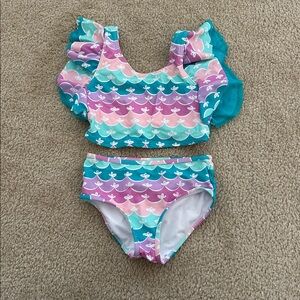 Girls Ruffle Butts 2- piece swim set size 6